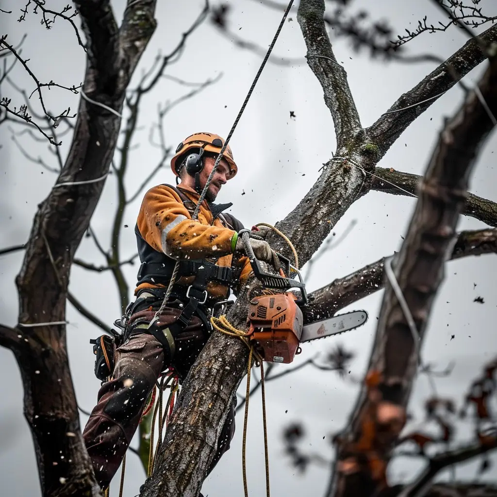 Image of a tree services company's comprehensive tree care solutions, including tree removal, pruning, and yard cleanup.